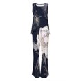 thumbnail image 4 of AOMPMSDX Women Boho Two Piece Outfits Casual Printed Vest Sleeveless Top Loose Wide Leg Pants Set Suit Dark Blue XXL, 4 of 5