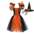 thumbnail image 1 of YOUSNH Halloween Tout-Petits Enfants Bébés Filles Magnifique Sorcière Robe Noire avec Chapeau Tutu Chic Déguisement Fête Tulle Robes Robes pour Filles G_002 4-5 Ans, 1 of 6