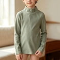 thumbnail image 5 of UAYOTSE Girls Long Sleeve Mock Neck Shirt Solid Color Stretchy Soft Base Layer Underwear Top, 5 of 9