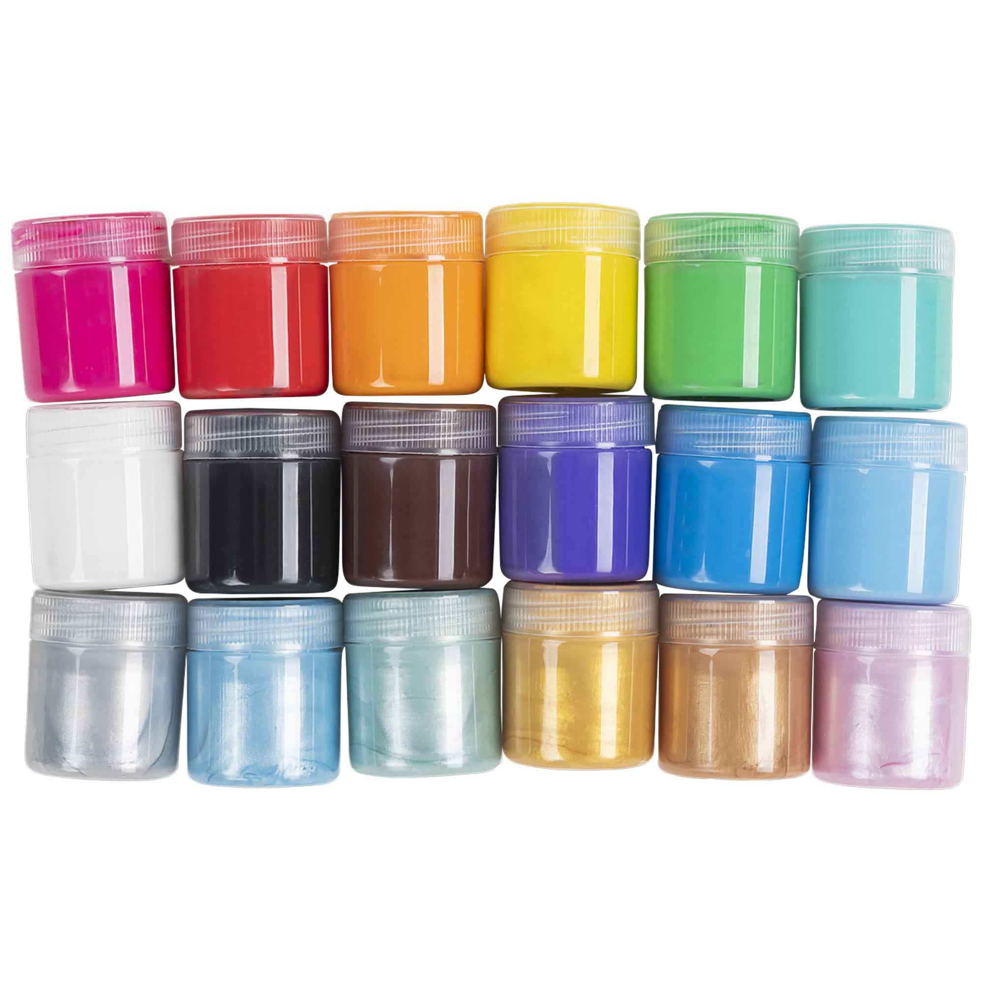 Little Yellow Bicycle: Tempera Paint Set - 12 Bright & 6 Metallic Colors, 0.5oz Pots, 18 ct Washable Paints, Art & Crafts Supplies, Kids Ages 5+