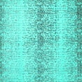 thumbnail image 1 of Ahgly Company Machine Washable Indoor Square Abstract Turquoise Blue Contemporary Area Rugs, 8' Square, 1 of 4