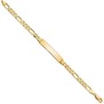thumbnail image 2 of Avariah Diamonds Solid 10k Yellow Gold Figaro Link ID Bracelet - 8" - 7.1gm, 2 of 6
