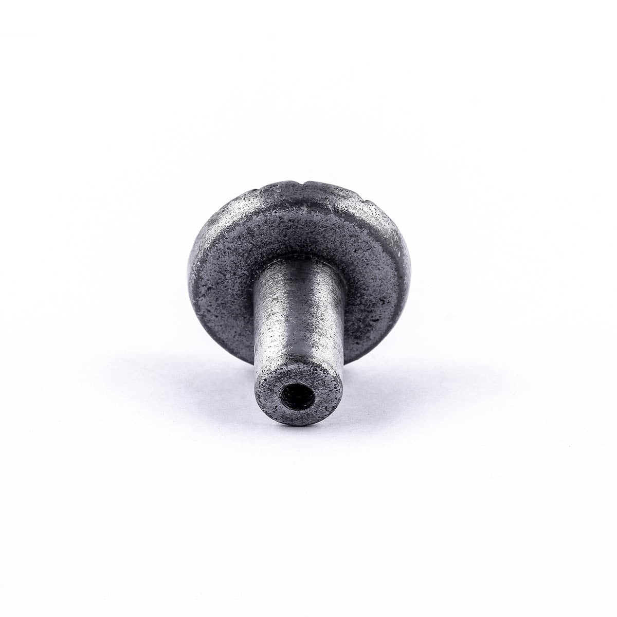 Renovators Supply Round Iron Kitchen Cabinet Knob Pull Decorative Brick Style Pewter Finish Vintage Metal Knobs for Kitchen Cabinet, Dresser or Drawer Pull Handle w/Screws Pack of 4