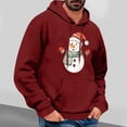 thumbnail image 2 of GuangCheng Mens Christmas,Snowman Printed,Hooded,Sweatshirts,Drawstring,Drop Shoulder,Thick,Warm Coats,Long Sleeve,Pullover,Hoodies, 2 of 5