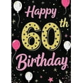 thumbnail image 3 of Pink and Gold Themed 60th Birthday Banner with Balloons Stars Backdrop Party Supplies Photography Props Birthday Decoration Birthday Party Decorations Happy Birthday Event Decor Background, 3 of 7