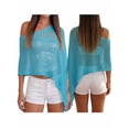 thumbnail image 2 of LMLYSoH Women's Knitted Poncho Fashion Lightweight Solid Color Off One Shoulder Shawl Wrap for Beach Party, 2 of 9