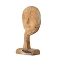 thumbnail image 5 of Bloomingville 14" Hand-Carved Teak Wood Face Resting on Hand Figurine, 5 of 8