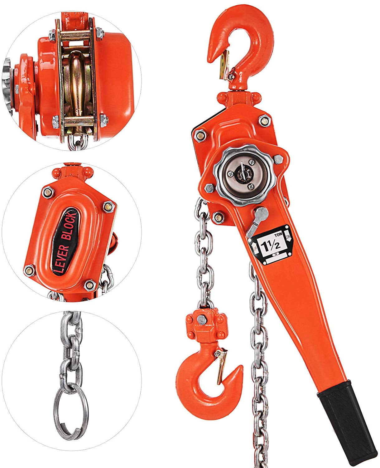1-1/2TON 20FT RATCHETING LEVER BLOCK CHAIN HOIST COME ALONG PULLER PULLEY USA 