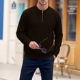 thumbnail image 3 of Mens Shirts Corduroy Crew Neck Half-zip Long-sleeved Top, 3 of 7