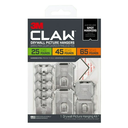 

3M CLAW Drywall Picture Hanger Kit Variety Pack with Spot Markers Holds Up To 65 lbs
