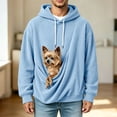 thumbnail image 2 of Wuxian Unisex Hoodies Pet Holder Cat Dog Large Pouch Carriers Pullover Corduroy Sweatshirt For Women Men, 2 of 5