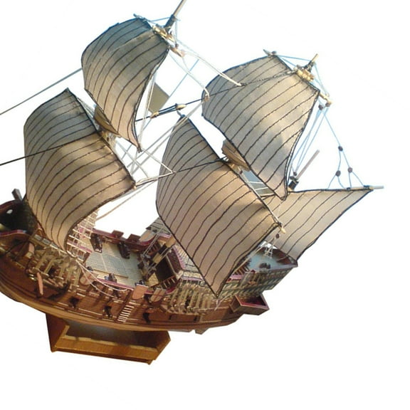 JIAHAOO Collectable Sailboat Paper Model Galeon Golden Hind Kit 26cm for Experienced Hobby Enthusiasts