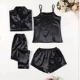 thumbnail image 1 of Conjunto de pijama de cuatro piezas fino de moda para mujer, estilo honda, universal para las cuatro estaciones, 1 of 6