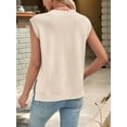 thumbnail image 4 of Womens V Neck Sweater Vest Oversized Ribbed Knit Sleeveless Casual Loose Fit Pullover Tank Top M, 4 of 9