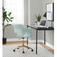 thumbnail image 3 of Margarite Task Chair, Home Office Chair with Wheels, Black Office Chair, Computer Chair, Home Office Desk Chair Comfy, Contemporary Desk Chair (Light Green Fabric), 3 of 6