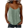 thumbnail image 2 of Ynynloco Spaghetti Straps V Neck Cotton Linen Tank Tops for Women Loose Fit Flowy Camisole Summer Casual Basic Sleeveless Shirts, 2 of 7