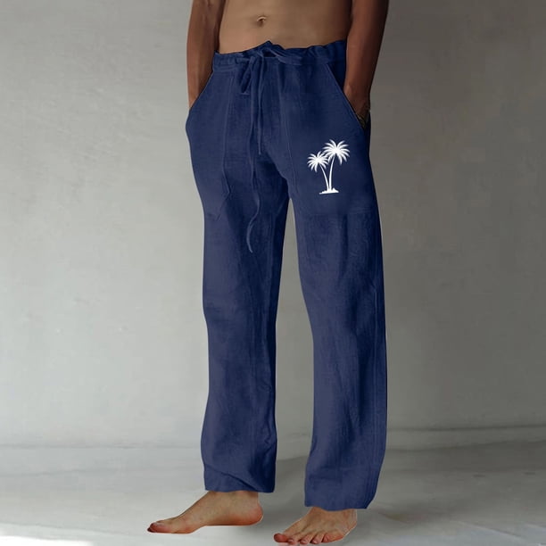 Pantalones largos para hombre, moda, estampados, casuales, cintura elástica con bolsillo, pantalones deportivos, pantalones de poliéster para hombre.