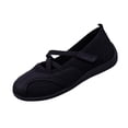 thumbnail image 2 of EKVAHL Women's Slip on Sneakers, Lightweight Ballet Shoes, Breathable Mesh Tennis Shoes, Criss-Cross Strap Sneakers with Buckles, Lightweight Walking Shoes, 2 of 5