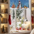 thumbnail image 3 of Blue Snowman Christmas Gift Valances for Windows, 54 x 18in, Xmas Tree Winter Snowflake Elk Rod Pocket Kitchen Valance Curtain Light Filtering Window Treatments for Living Room Bedroom, 1 Panel, 3 of 7