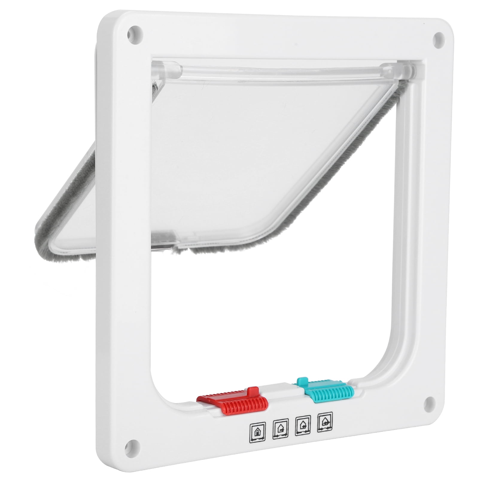 Riousery Cat Lock Security Flap Door Flip Plastic Small Pet Gate for Cats and Dogs, Indoor/Outdoor Weatherproof, Includes Screws, White Small (7.87 inches / 20 cm) Ultimate Convenience