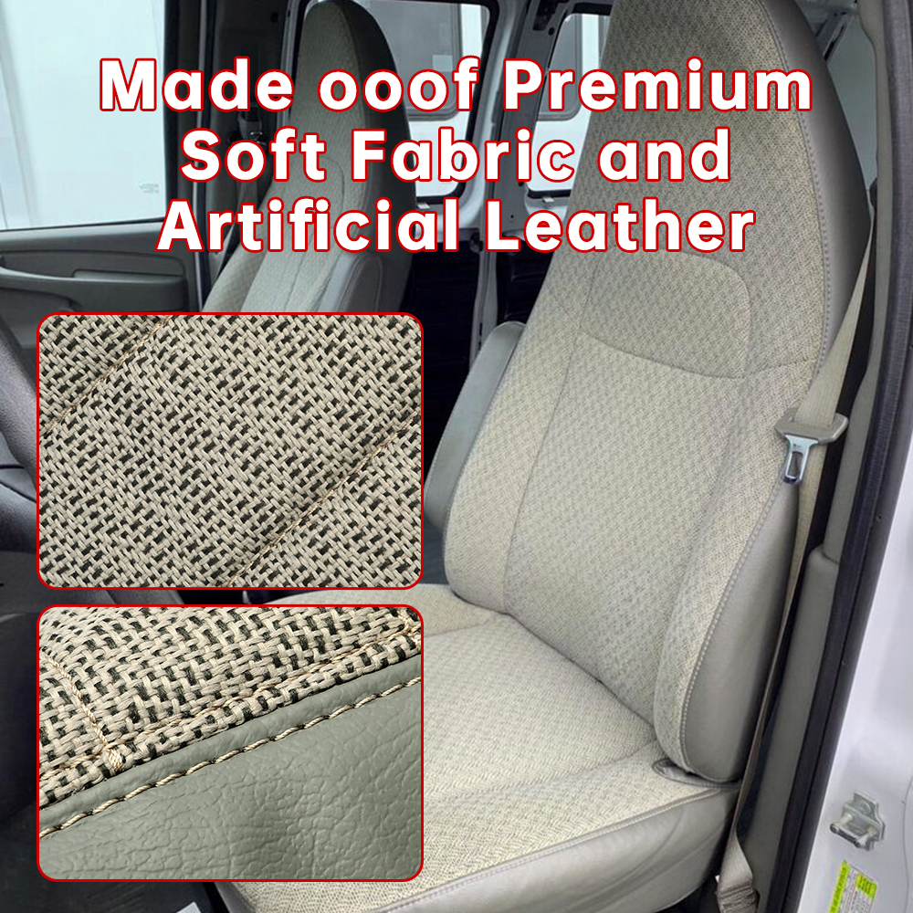 Soillar Driver Side Bottom Cloth Seat Cover – 2003-2014 Chevy Express & GMC Savana – Gray – OEM Style