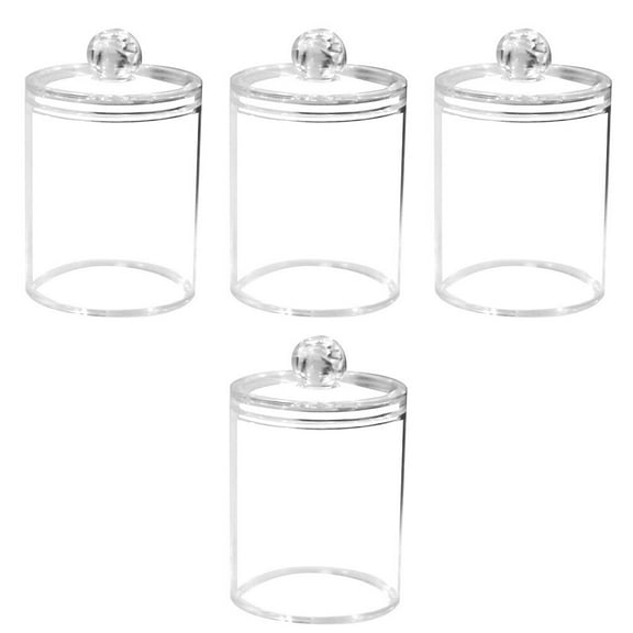 WORGEOUS  4 Pcs Acrylic Container Storage Bins with Lids Reusable Transparent
