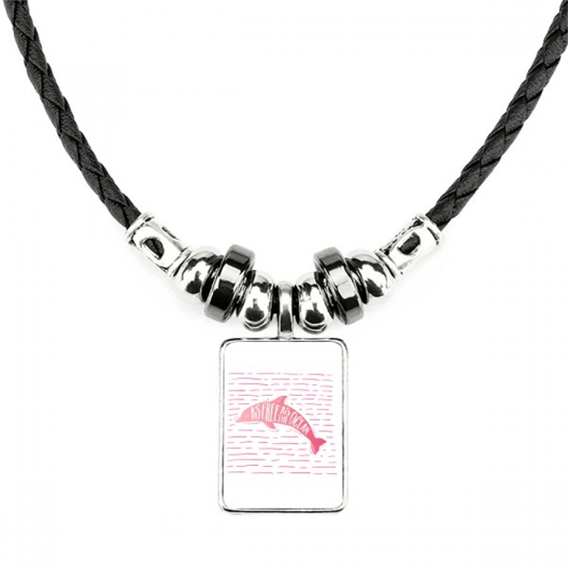 delfines marinos saltan libremente. collar a mano colgante de cuerda de cuero Unbranded M