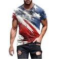 thumbnail image 2 of Vetsdori Men's Fourth of July Shirts Short Sleeve Summer Pullover Independence Day Outdoor Red White and Blue,Crew Neck Graphic Tops for Men Patriotic, 2 of 5
