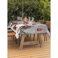 thumbnail image 2 of Outdoor Tablecloth with Umbrella Hole and Zipper, Grey Christmas Rectangle Table Cloth 60x102 Inch Waterproof Tablecloth, Xmas Snowman Truck Tree Balls Picnic Table Cover for Patio Camping, 2 of 7