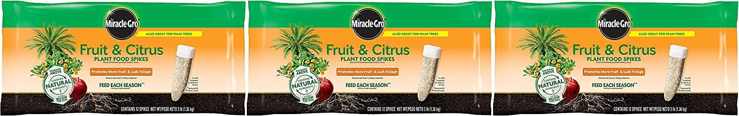 12 Pack Brand New Miracle-Gro 4852012 Fruit & Citrus Fertilizer Spikes 