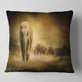 thumbnail image 2 of Designart Elephants at Sunset - Animal Throw Pillow - 18x18, 2 of 5