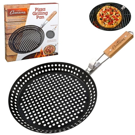 Pizza Grill Pan - Non-Stick Grilling Pan with Holes, Extra High Walls