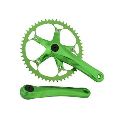 Alloy Chainwheel Set 52T x 175mm Green. for bicycles, bikes, for beach cruiser, mountain bike, track, fixies, fixed