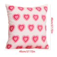 thumbnail image 2 of Pink Heart Print Romantic Pillowcase - Soft Comfortable Cushion Cover for Sofa & Bed - Cute Valentine's Day Themed Home Decor, Machine Washable & Wrinkle-Resistant for Home Daily Use, 17.72*17.72in, 2 of 8