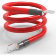 thumbnail image 3 of 2 AWG Gauge 3FT Battery Wire Power Inverter Cable Red + Black Pure Copper Wire 3/8" in Lugs Terminal for Automotive, Car, Truck, Motorcycle, Boat, RV, Solar (2AWG, 3FT/100cm), 3 of 7