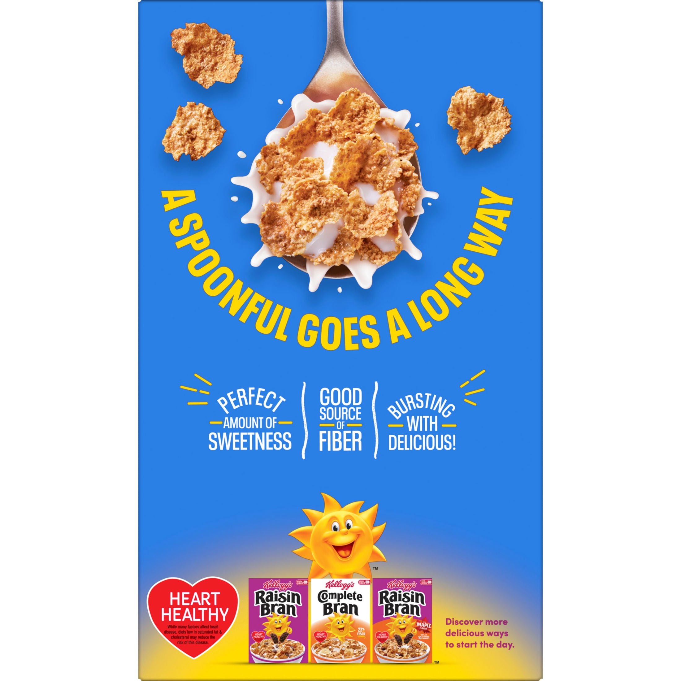 (3 pack) Kellogg's Frosted Bran Flakes Original Breakfast Cereal, Good Source of Fiber, Family Size, 17.7  oz