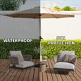 thumbnail image 2 of 10 FT Patio Umbrella with Push Button Tilt and Crank, Outdoor Sunshade Table Umbrella with 8 Sturdy Ribs for Garden Deck Backyard Pool, Beige, 2 of 7