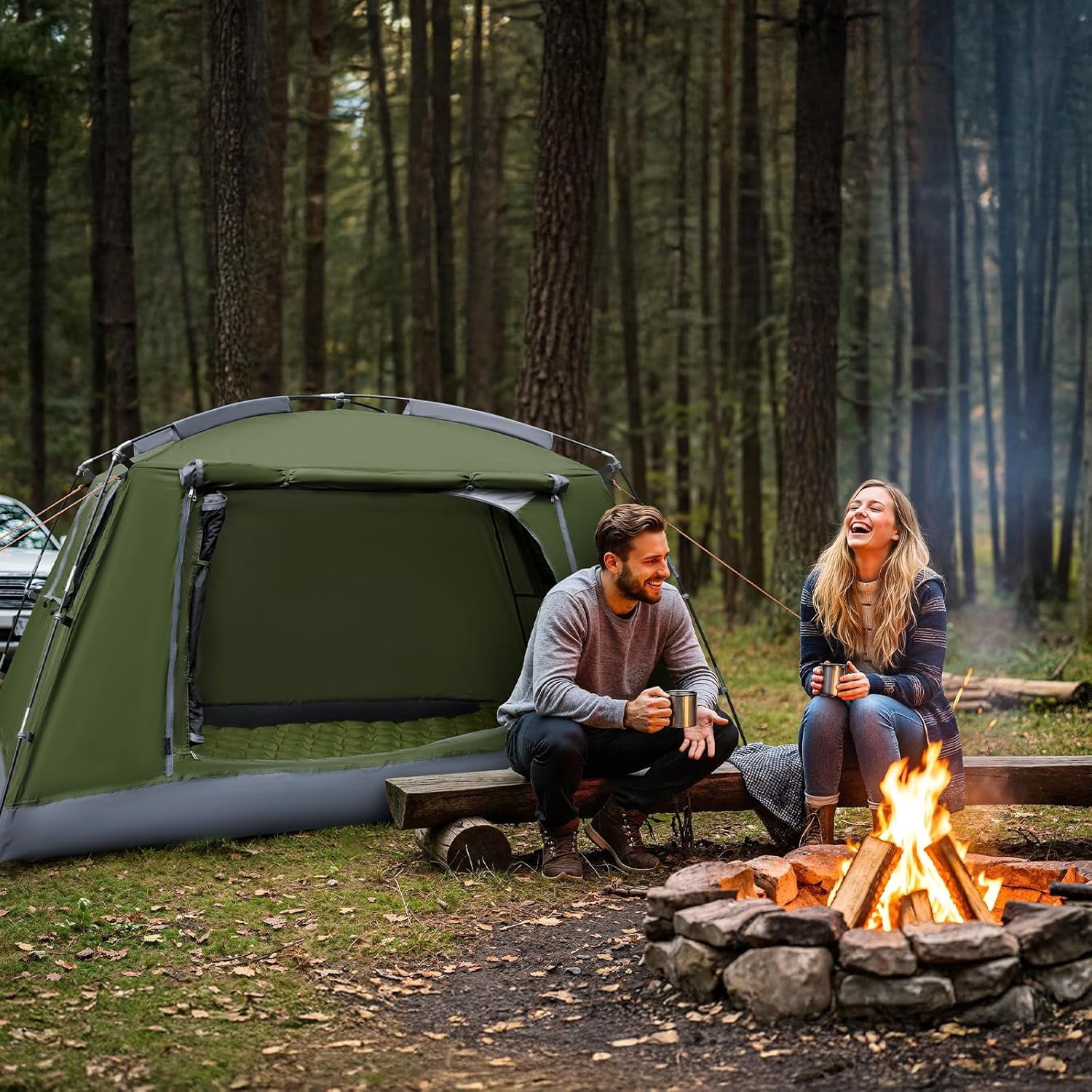 Night Cat 1 2 Man Camping Tent: Lightweight and Waterproof Dome Tent 3 Season for Backpacking Hiking Outdoor