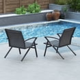 thumbnail image 4 of Costway Patio Chairs Set of 4 with Heavy Duty Metal Frame Curved Backrests and Armrests, 4 of 9
