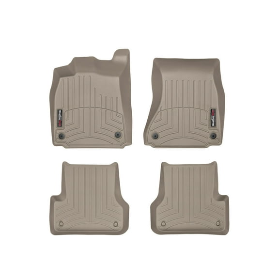 WeatherTech Custom Fit FloorLiners compatible with Audi A6, A7, RS7, S7, S6 - 1st & 2nd Row (2-pc. Rear Liner), Tan