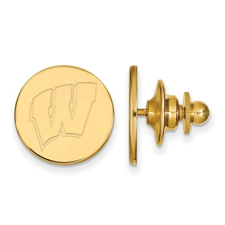 Solid 925 Sterling Silver with Gold-Toned University of Wisconsin Lapel Pin