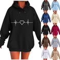 thumbnail image 5 of JSheng Hoodies Tops for Women Women's Casual Heart Printing Long Sleeve Comfortable Sweatshirt Tops Beige L, 5 of 5