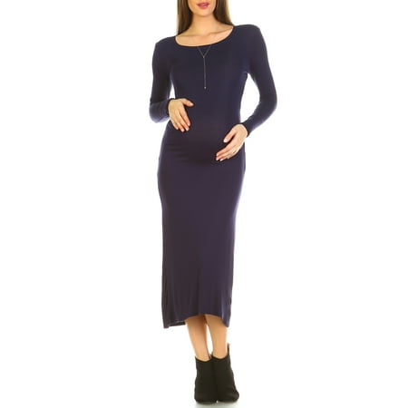 

Women s Maternity Long Sleeve Maxi Dress - Extended Sizes Available