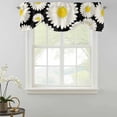 thumbnail image 5 of Tie Up Valance for Windows Daisy Curtains Valances Rod Pocket Valance Window Treatments Black Yellow Bloom Floral Balloon Curtains for Kitchen Living Room Bedroom Bathroom Decor 42x12 Inch, 5 of 9