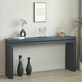 thumbnail image 2 of Resenkos 64in Rustic Wood Console Table – Elegant Entryway Table with Decorative Beaded Trim, Antique Black, 2 of 9