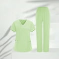 thumbnail image 2 of Scrubs Sets for Women with Pockets Short Sleeve V-Neck Nurses Sets Tunic Uniform Clinic Carer Protective Clothing Pants Set, 2 of 10