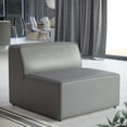 thumbnail image 2 of Sofa Middle Chair, Faux Vegan Leather, Grey Gray, Modern Contemporary Urban Design, Living Lounge Room Hotel Lobby Hospitality, 2 of 8