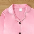 thumbnail image 6 of Cathalem Unisex Kids Boys Girls Pajama Sets Winter Long Sleeve Long Pants 2pcs Silky Sleepwear Button Down Loungewear Pink 6-7 Years, 6 of 7
