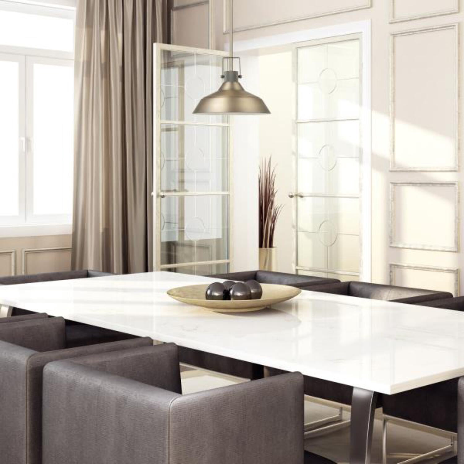 Sutton 1-Light Matte Brass Pendant Lighting with Textured Socket