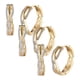 thumbnail image 2 of Aretes y Pendientes Bonitos Zirconia2 3 Pzas Aretes Redondos/Zirconia Color Oro Metal., 2 of 2